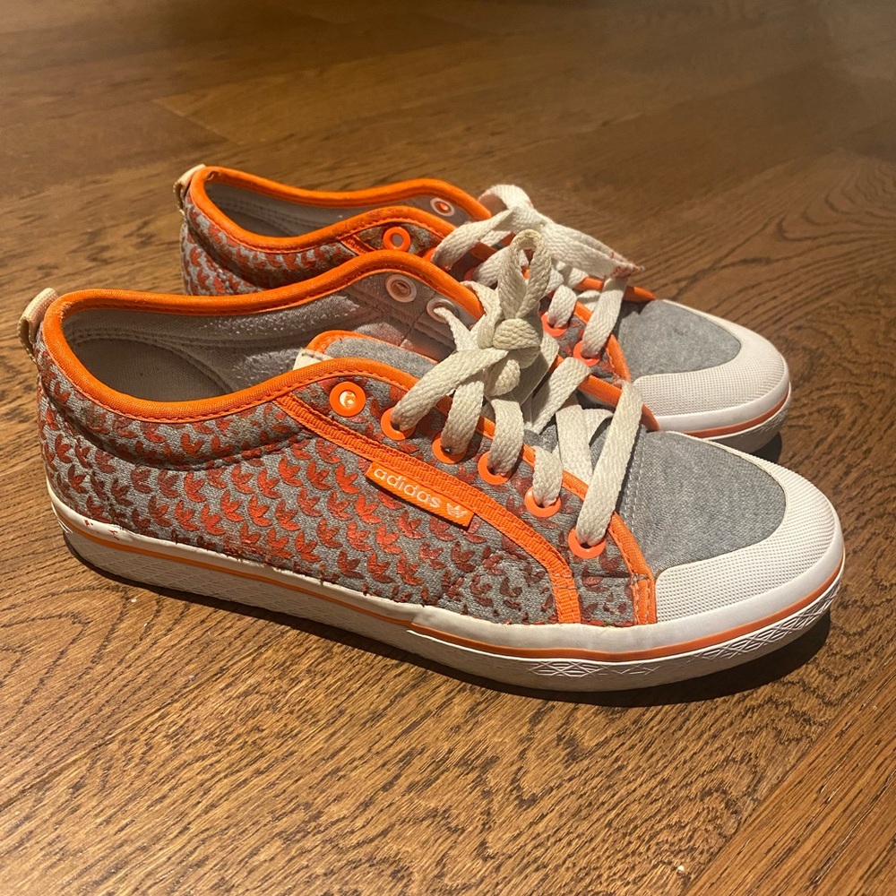 Adidas Gray and Orange Casual Shoes